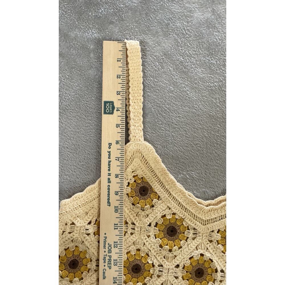 Honey & Sparkle Women’s Tank Top Sz S/M Granny Square Crochet - Picture 6 of 8